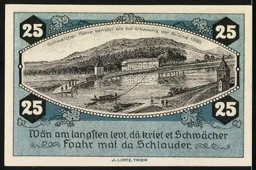 Notgeld Schweich /Mosel 1921, 25 Pfennig, Bauer mit Pflug