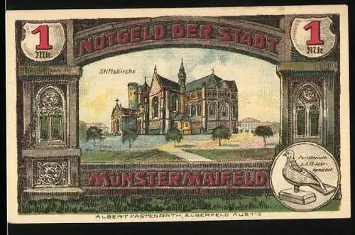 Notgeld Münstermaifeld 1921, 1 Mark, Stiftskirche, Peristerium