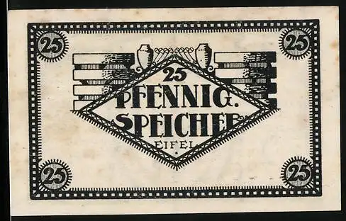 Notgeld Speicher /Eifel 1920, 25 Pfennig, Händler mit Krügen