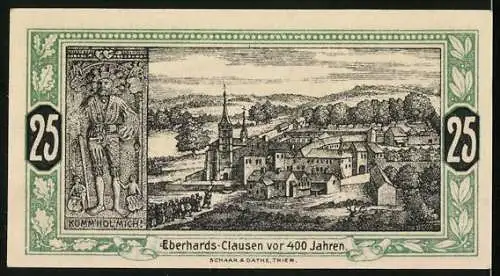 Notgeld Wittlich 1921, 25 Pfennig, Eberhards-Clausen vor 400 Jahren, Wappen