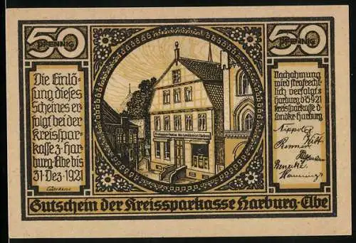 Notgeld Harburg a. Elbe 1921, 50 Pfennig, Kreissparkasse des Landkreises