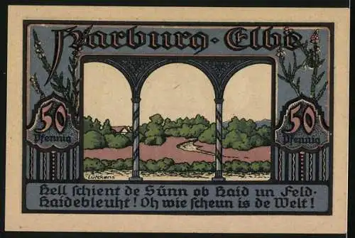 Notgeld Harburg a. Elbe 1921, 50 Pfennig, Kreissparkasse des Landkreises