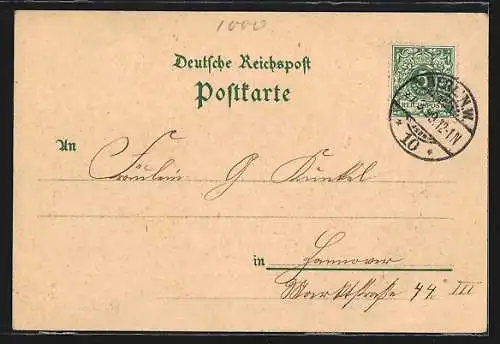 Lithographie Berlin, Brandenburger Thor, Siegessäule, Schloss