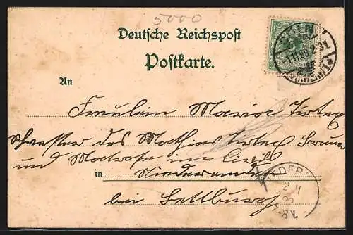 Lithographie Köln, Blick auf den Kölner Dom