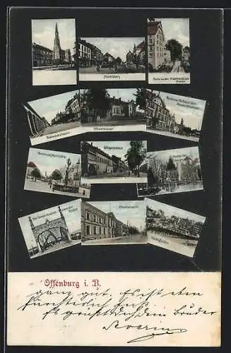 AK Offenburg, Offizierkasino, Wilhelmstrasse, Volksgarten