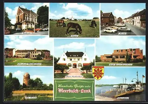 AK Meerbusch-Lank, Rathaus, Markt, Haus Niederrhein