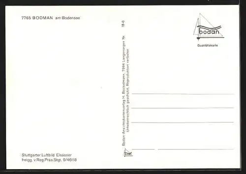 AK Bodman / Bodensee, Totalansicht, Luftbild