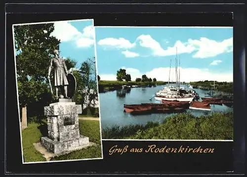 AK Rodenkirchen / Oldb., Denkmal, Bootsanlegestelle