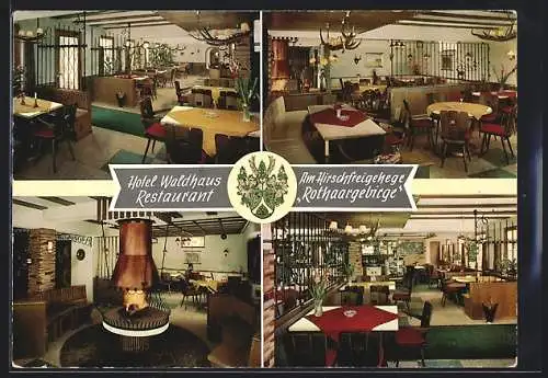 AK Kirchhundem-Oberhundem, Waldgasthaus Hirschgehege, Innenansichten, Restaurant Rothaargebirge