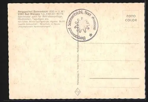 AK Bad Wiessee, Berggasthof Sonnenbichl, Innenansicht