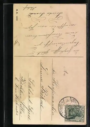 AK Mädchen mit segnendem Engel zur Konfirmation