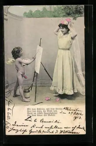 AK Amor malt eine schöne Dame