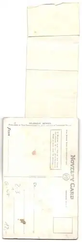 Leporello-AK Gorleston-on-Sea, Motives behind the mailbag, Williams` Terrace on Bells Road, Cliff Hotel, The Cosies