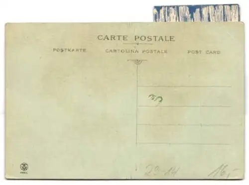 AK Kuhkörper mit Klappe vorm Kopf, dahinter ein Spiegel