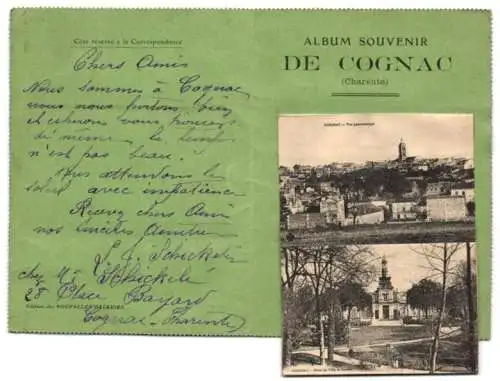 Leporello-AK Cognac, Asile des Vieillards, La Sous-Prefecture, Le Port