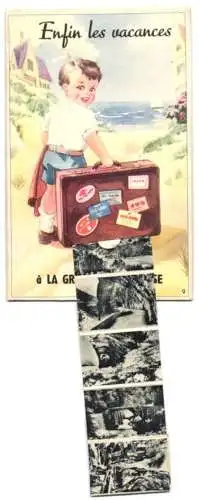 Leporello-AK La Grande Chartreuse, Ansichten im Koffer, Ortsansicht, Tunnel, Klamm, Brücke