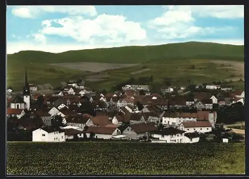 AK Oberaula, Ortsansicht mit Fernblick aus der Vogelschau