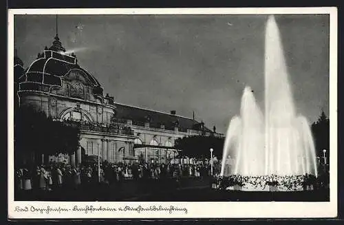 AK Bad Oeynhausen, Fontaine und Kurhausbeleuchtung