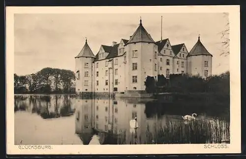 AK Glücksburg, Schloss, vom Wasser gesehen