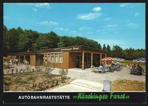 AK Autobahnraststätte Köschinger Forst, Partie mit Terrasse