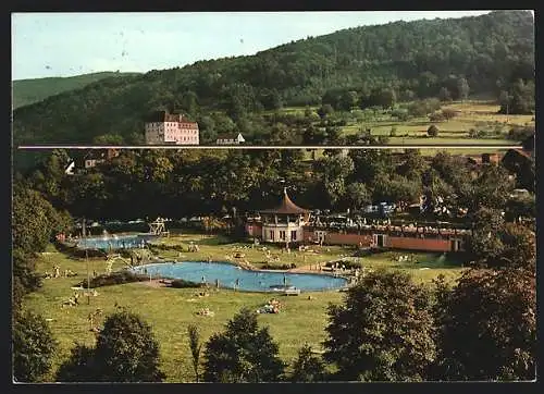 AK Heimbach /Eifel, Schwimmbad im Sommer