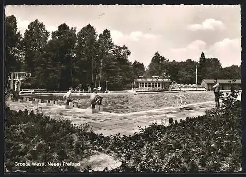 AK Gronau /Westf., Neues Freibad mit Startblöcken