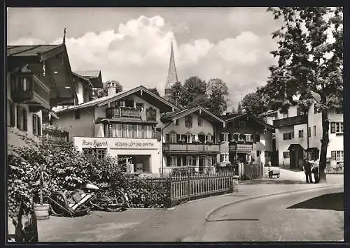 AK Miesbach, Frühlingstrasse, Haus Heinrich Sanitär