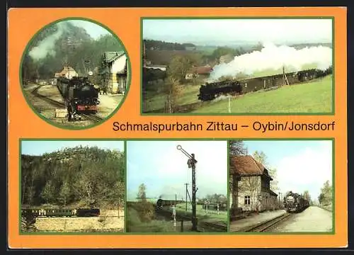 AK Oybin, Schmalspurbahn Oybin /Jonsdorf - Zittau, Dampflok