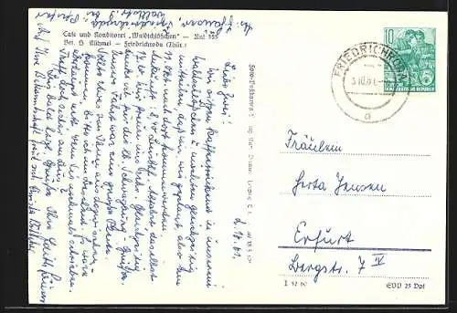 AK Friedrichroda /Thür., Cafe und Konditorei Waldschlösschen