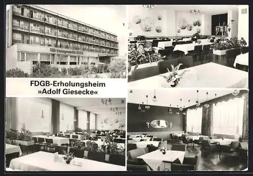 AK Flecken Zechlin /Kr. Neuruppin, FDGB Erholungsheim Adolf Giesecke, Restaurant