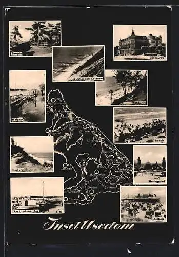 AK Zinnowitz, Heringsdorf, Ückeritz Kosewrow, Zempin und weitere Ansichten Usedom
