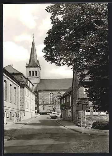 AK Gehren / Thür., Blick zur Kirche