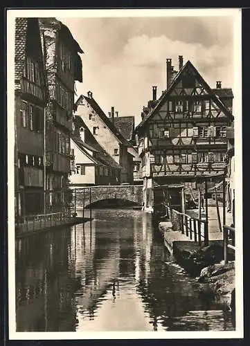 AK Ulm a. d. Donau, Alte Gerberhäuser an der Blau