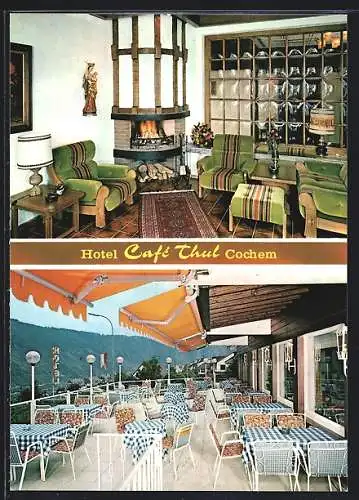AK Cochem, Hotel Cafe Thul mit Terrasse, Brauselaystr.