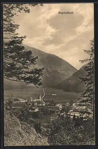 AK Bayrischzell, Ortsansicht aus der Vogelschau