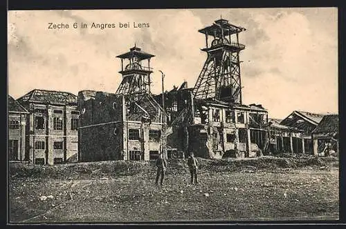 AK Angres, Kohle-Zeche 6 nach der Zerstörung