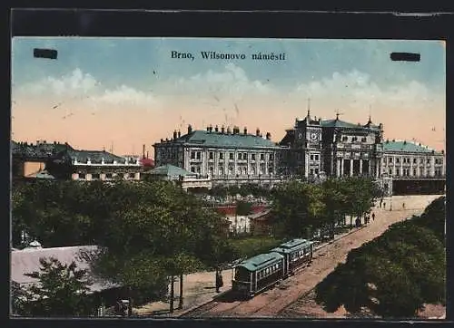 AK Brno, Wolsonovo namesti, Strassenbahn