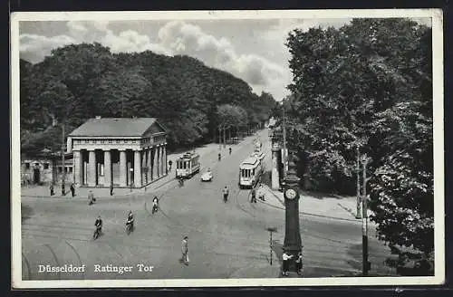 AK Düsseldorf, Ratinger Tor, Strassenbahn