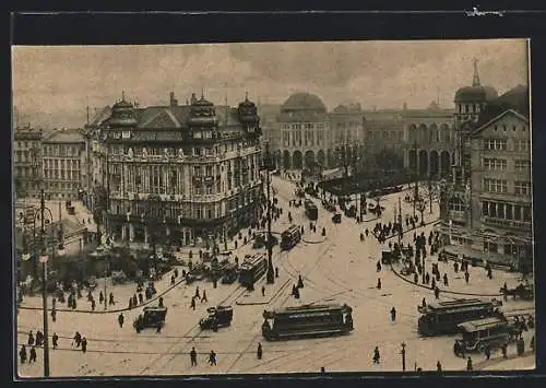 AK Berlin, Strassenbahn auf dem Potsdamer Platz