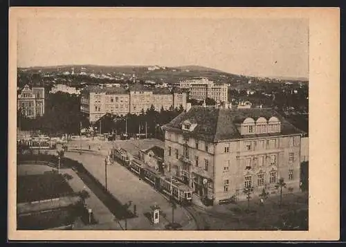 AK Wien-Ottakring, Wilhelminenhospital mit Strassenbahn