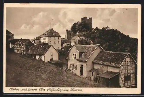 AK Ober-Reifenberg im Taunus, Teilansicht mit Fachwerkhäusern