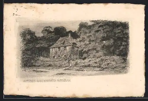 Künstler-AK Weimar / Thür., Goethes Gartenhaus