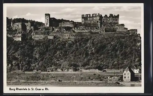 AK St. Goar a. Rh., Blick auf Burg Rheinfels