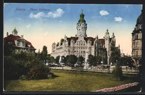 AK Leipzig, Blick auf Neues Rathaus