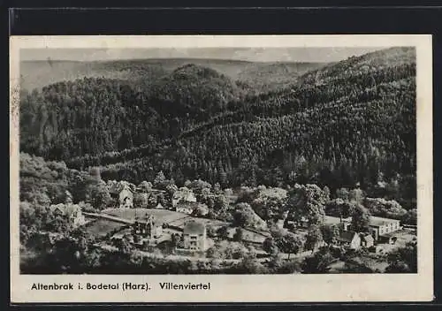 AK Altenbrak i. Bodetal /Harz, Villenviertel aus der Vogelschau