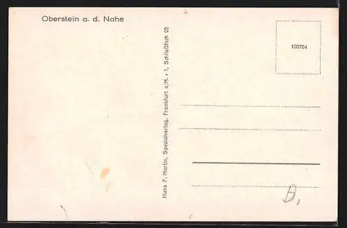 AK Oberstein a. d. Nahe, Ortsansicht aus der Vogelschau