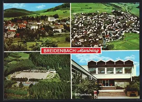 AK Breidenbach /Marburg, Bürgerhaus, Sportanlagen, Gesamtansicht