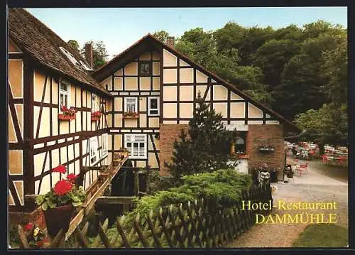AK Marburg-Wehrshausen, Hotel-Restaurant Dammühle H. Becker mit Garten