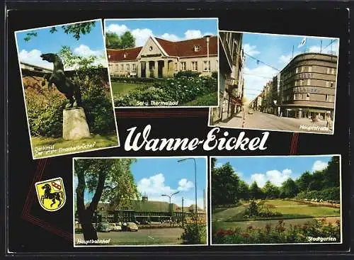 AK Wanne-Eickel, Hauptstrasse, Denkmal, Wappen