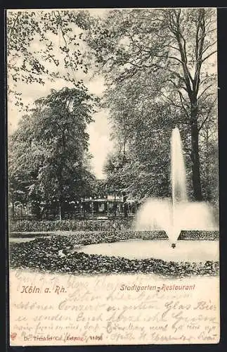AK Köln-Neustadt, Stadtgarten-Restaurant mit Springbrunnen
